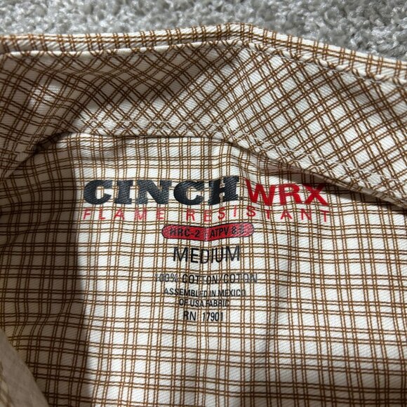 Cinch WRX Flame Resistant Medium Plaid Button-Up Shirt HRC-2 Workwea - Picture 9 of 10